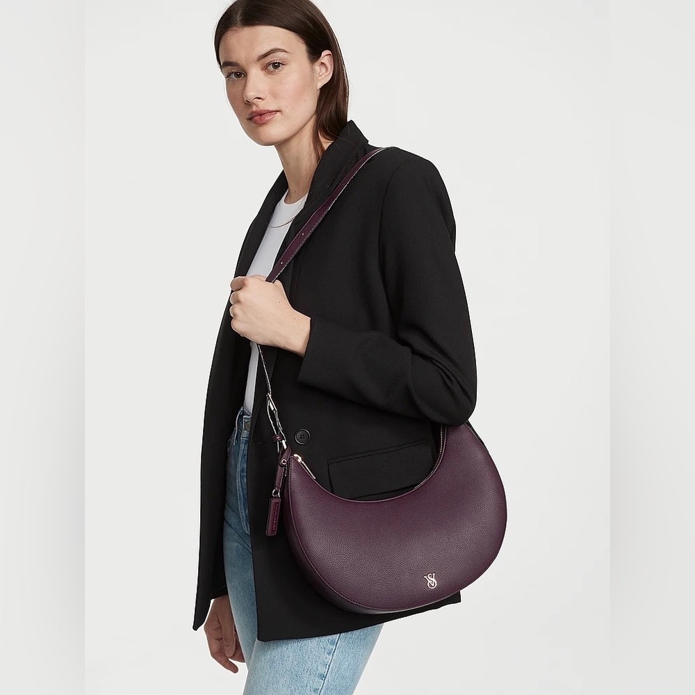 Victoria's Secret Crescent Curve Shoulder Bag Maroon NEW